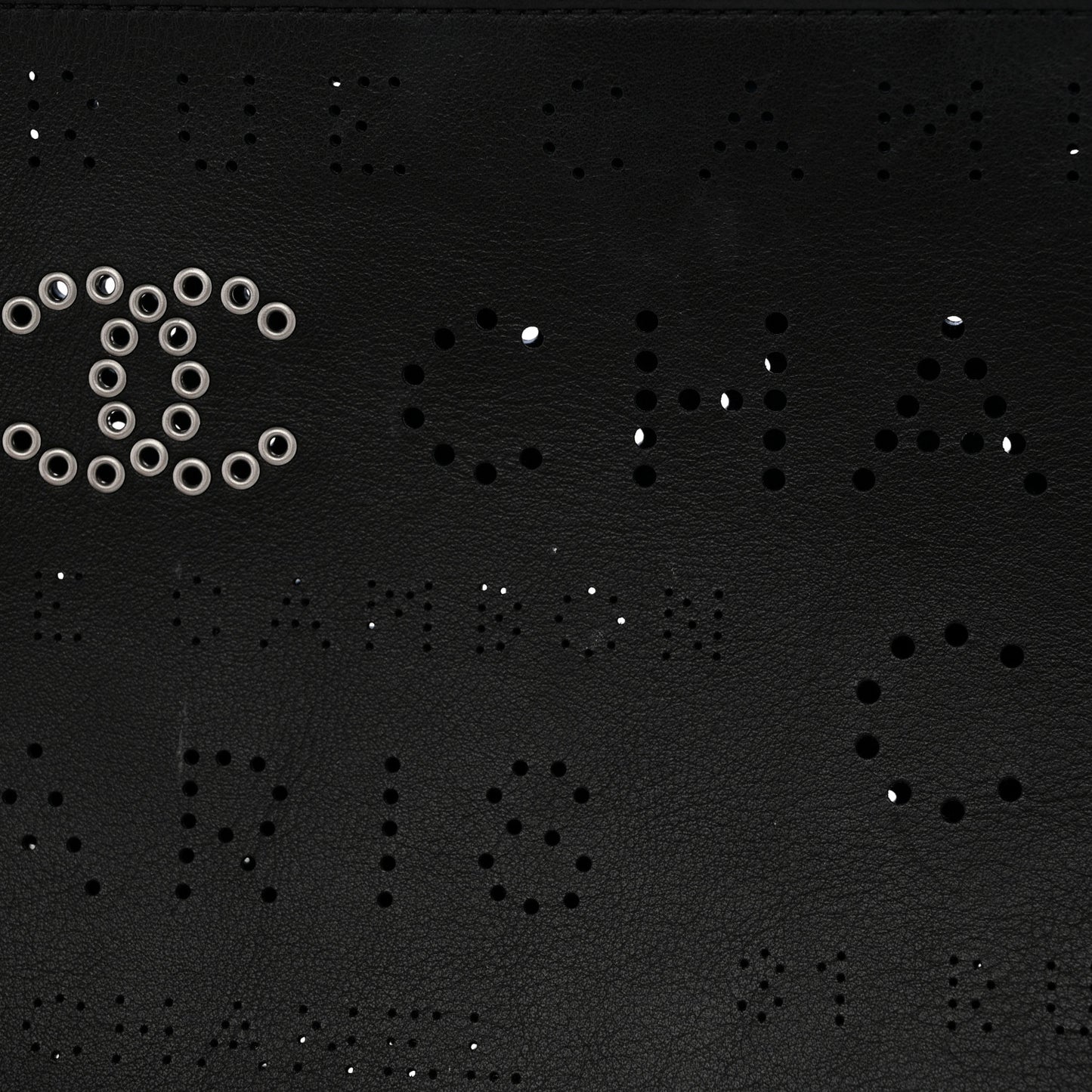 Calfskin Eyelets Clutch Black