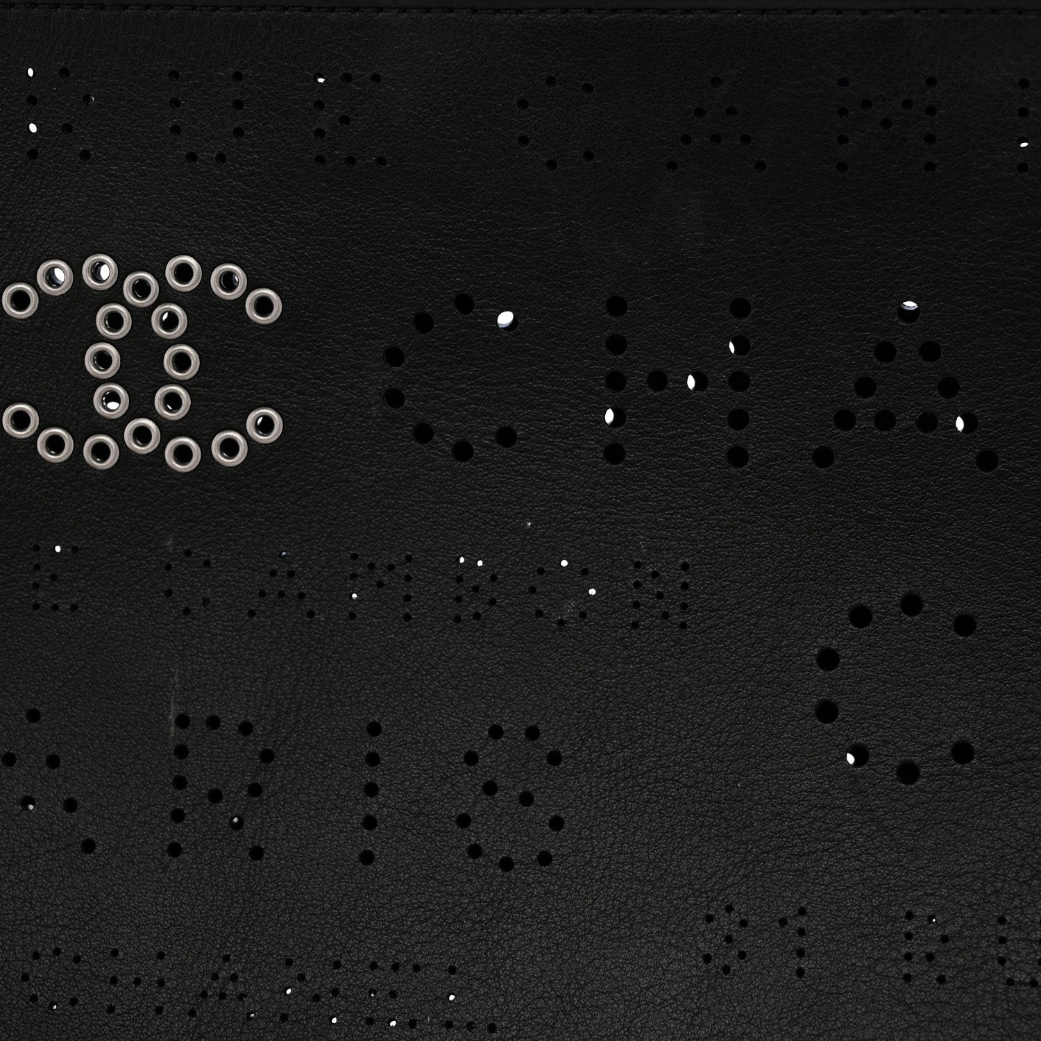 Chanel Calfskin Eyelets Clutch Black 9 of 9