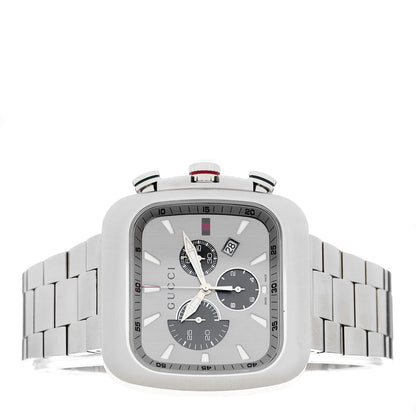 Gucci Stainless Steel 44mm G Coupe Square Chronograph Quartz Watch Silver 2 of 4