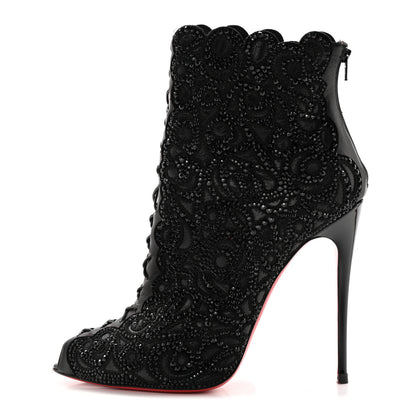 Christian Louboutin Calfskin Strass Rihanini 120 Booties 40 Black 1 of 12