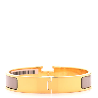 Hermes Enamel Narrow Clic Clac H Bracelet GM Marron Glace 3 of 5