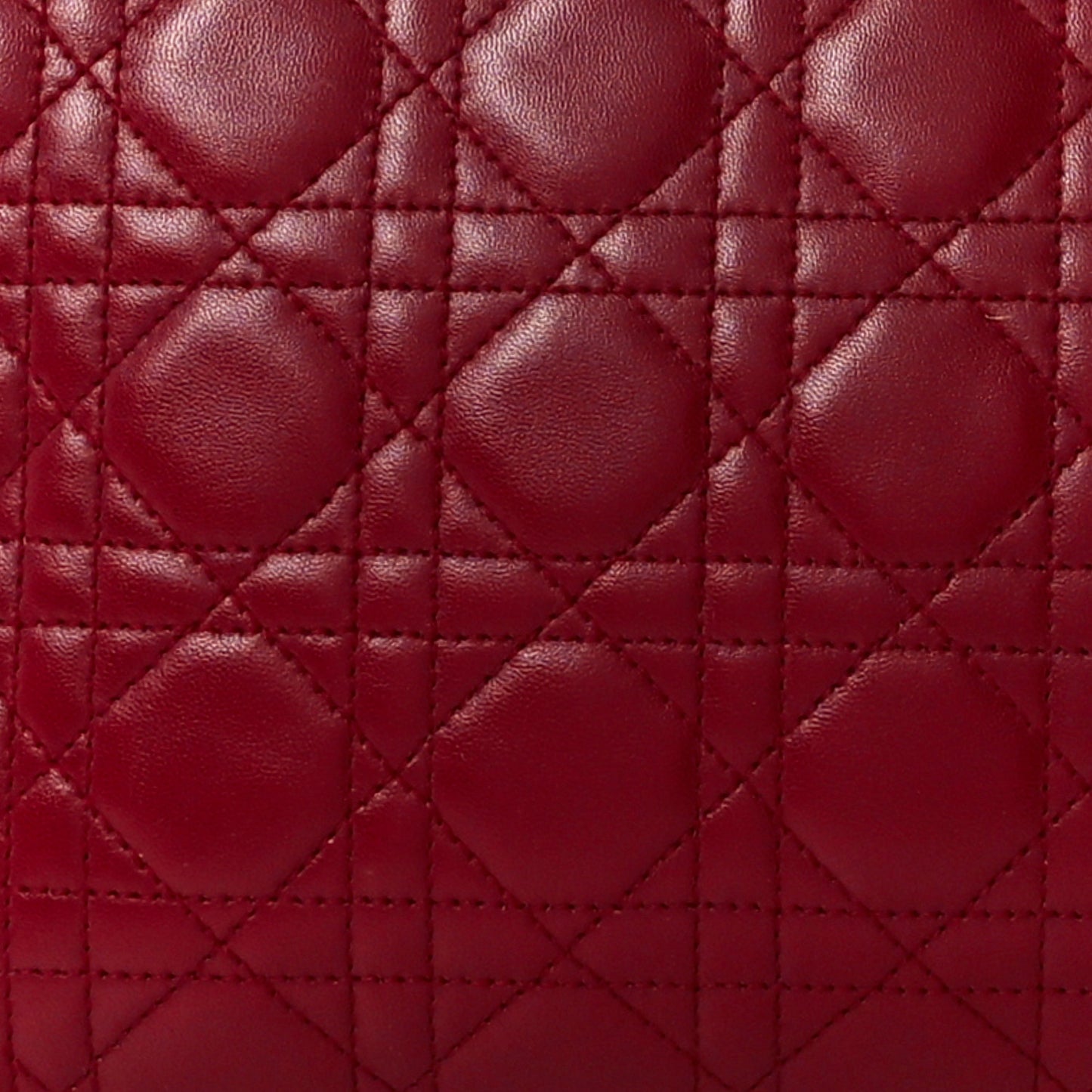 Lambskin Cannage Large Lady Dior Burgundy