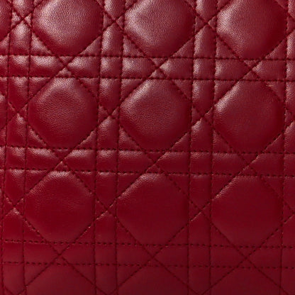 Christian Dior Lambskin Cannage Large Lady Dior Burgundy 10 of 15