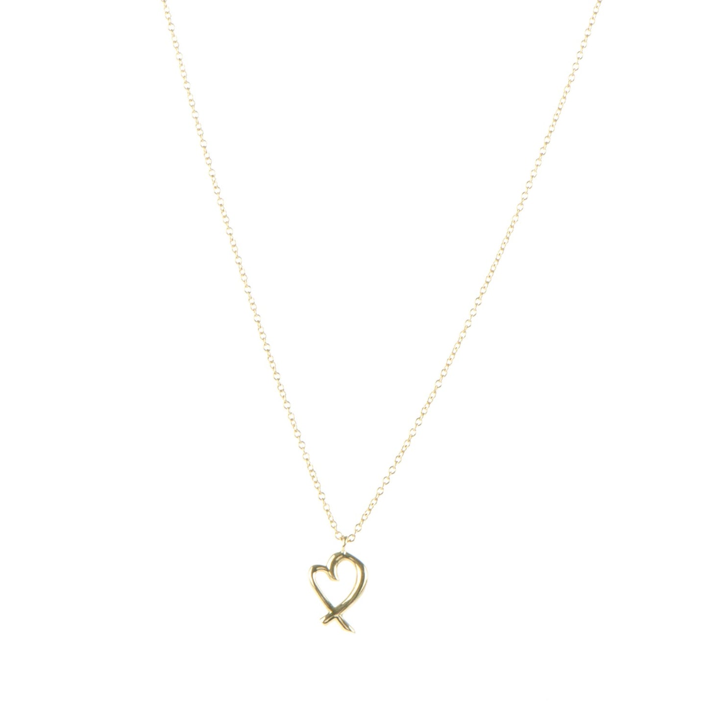 18K Yellow Gold Small Paloma Picasso Loving Heart Pendant Necklace