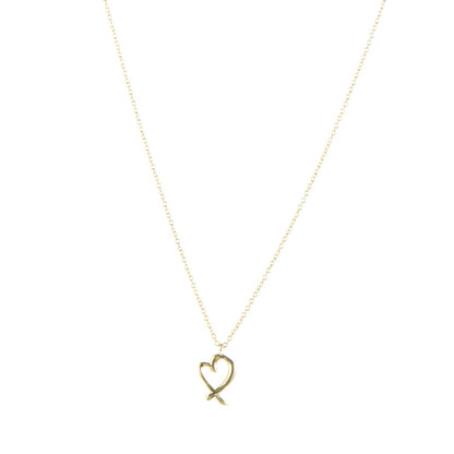 Tiffany 18K Yellow Gold Small Paloma Picasso Loving Heart Pendant Necklace 1 of 6