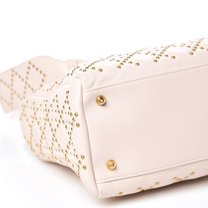 Christian Dior Calfskin Cannage Studded Medium Supple Lady Dior Light Pink 9 of 10