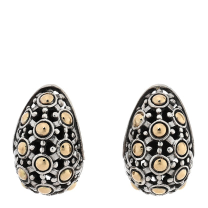 John Hardy Sterling Silver 18K Yellow Gold Jaisalmer Dot Buddha Belly Earrings 1 of 5