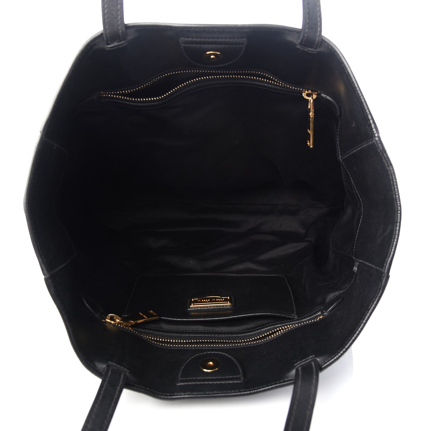 Miu Miu Vitello Soft Calf Tote Black 5 of 8