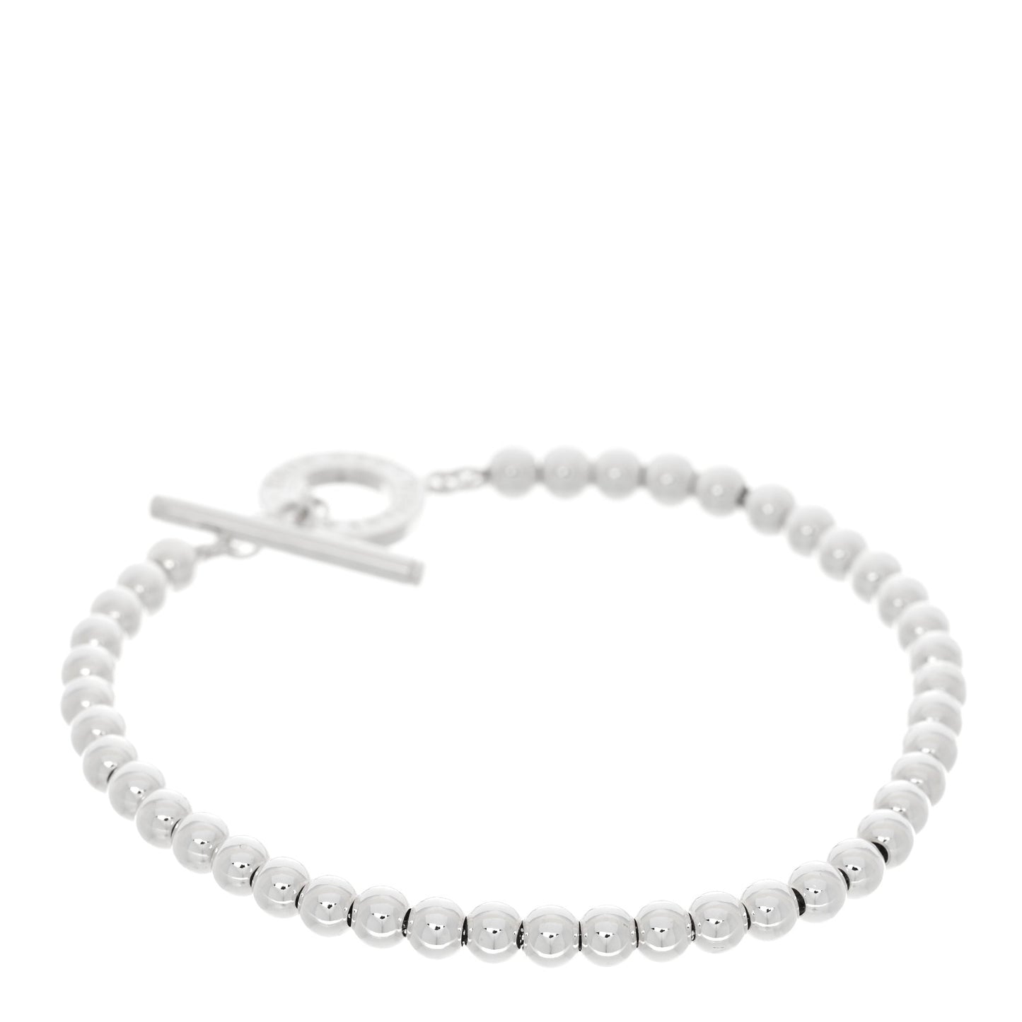 Sterling Silver 4mm Beads Toggle Bracelet