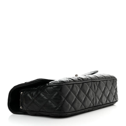 Chanel Crumpled Calfskin Quilted Medium Casual Rock Flap Black 4 of 10