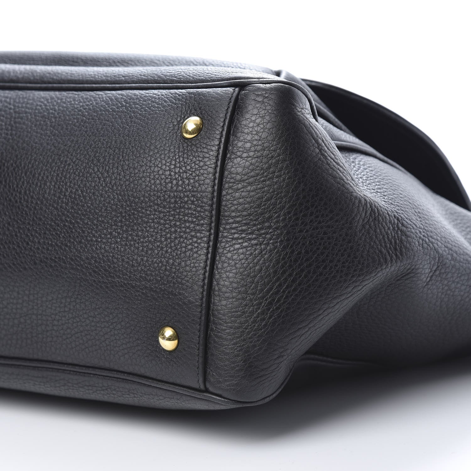 Gucci Pebbled Calfskin Medium 1973 Top Handle Satchel Black 10 of 12