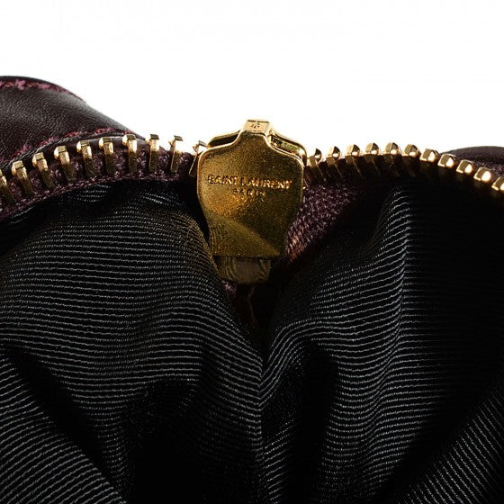 Smooth Calfskin Large Letters Fold-Over Clutch Burgundy