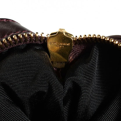 Saint Laurent Smooth Calfskin Large Letters Fold-Over Clutch Burgundy 8 of 16