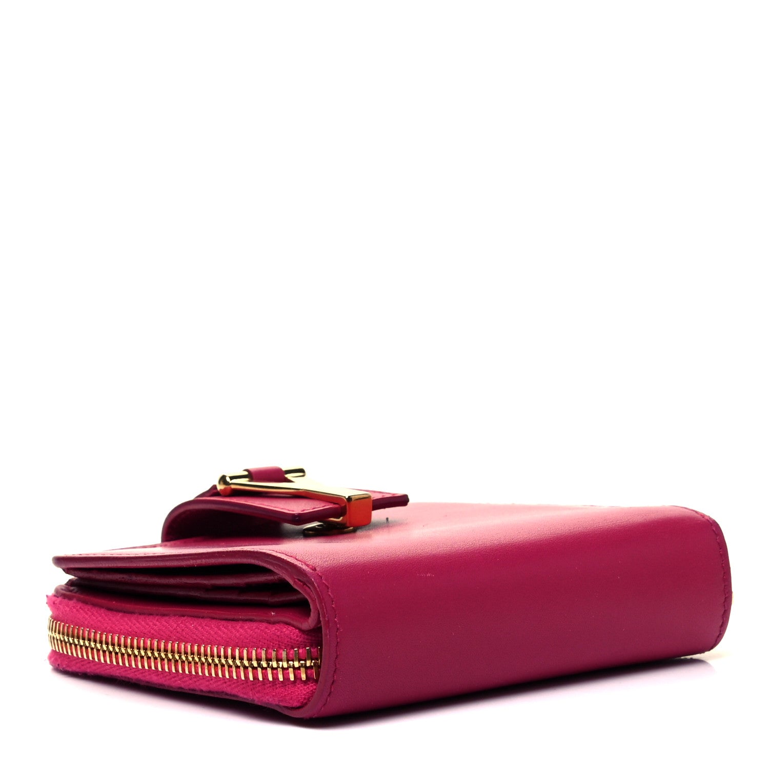 Saint Laurent Calfskin Y Line ChYc Compact Wallet Fuchsia 4 of 9