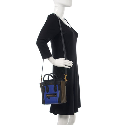 Celine Smooth Calfskin Nano Tri-Color Luggage Indigo 2 of 15