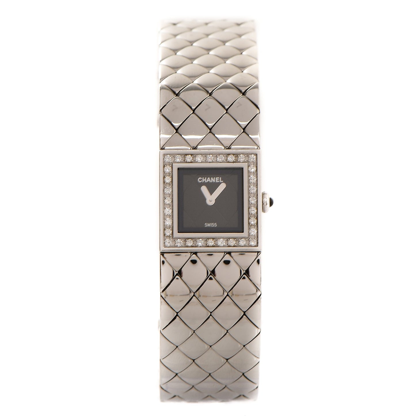 Stainless Steel Diamond 19mm Matelasse Quartz Watch