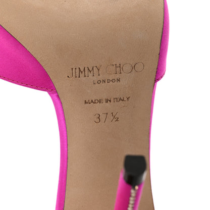 Jimmy Choo Satin Crystal Saeda 100 Pumps 37.5 Fuchsia 7 of 8