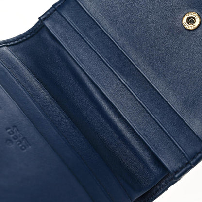 Gucci Calfskin Matelasse GucciGhost GG Marmont Card Case Blue Agata Hibiscus Red 9 of 19