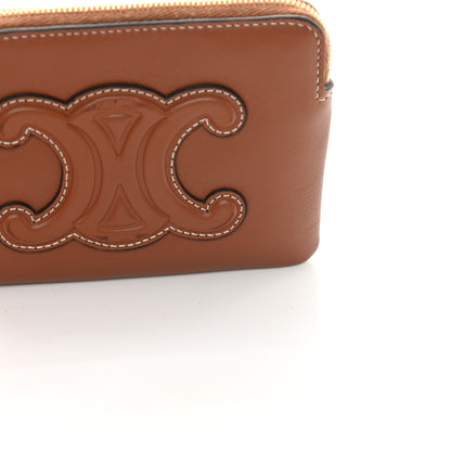 Celine Smooth Calfskin Cuir Triomphe Coin and Card Pouch With Hook Tan 9 of 11