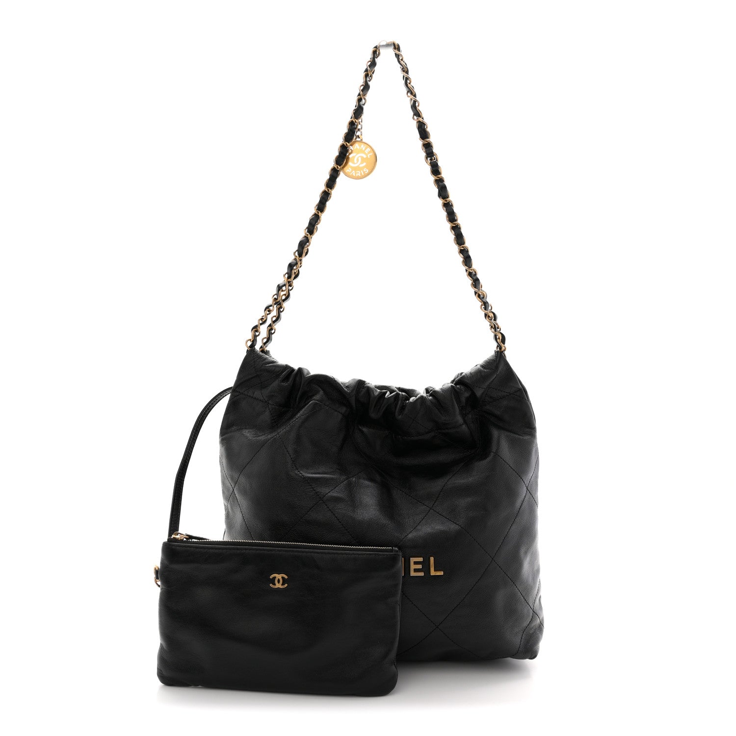 Chanel Shiny Calfskin Quilted Small Chanel 22 Black 3 of 11
