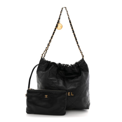 Chanel Shiny Calfskin Quilted Small Chanel 22 Black 3 of 11