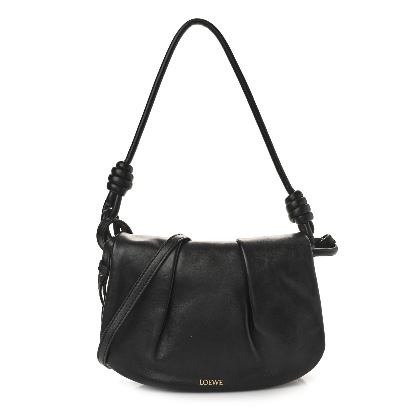 Shiny Nappa Calfskin Paseo Satchel Black