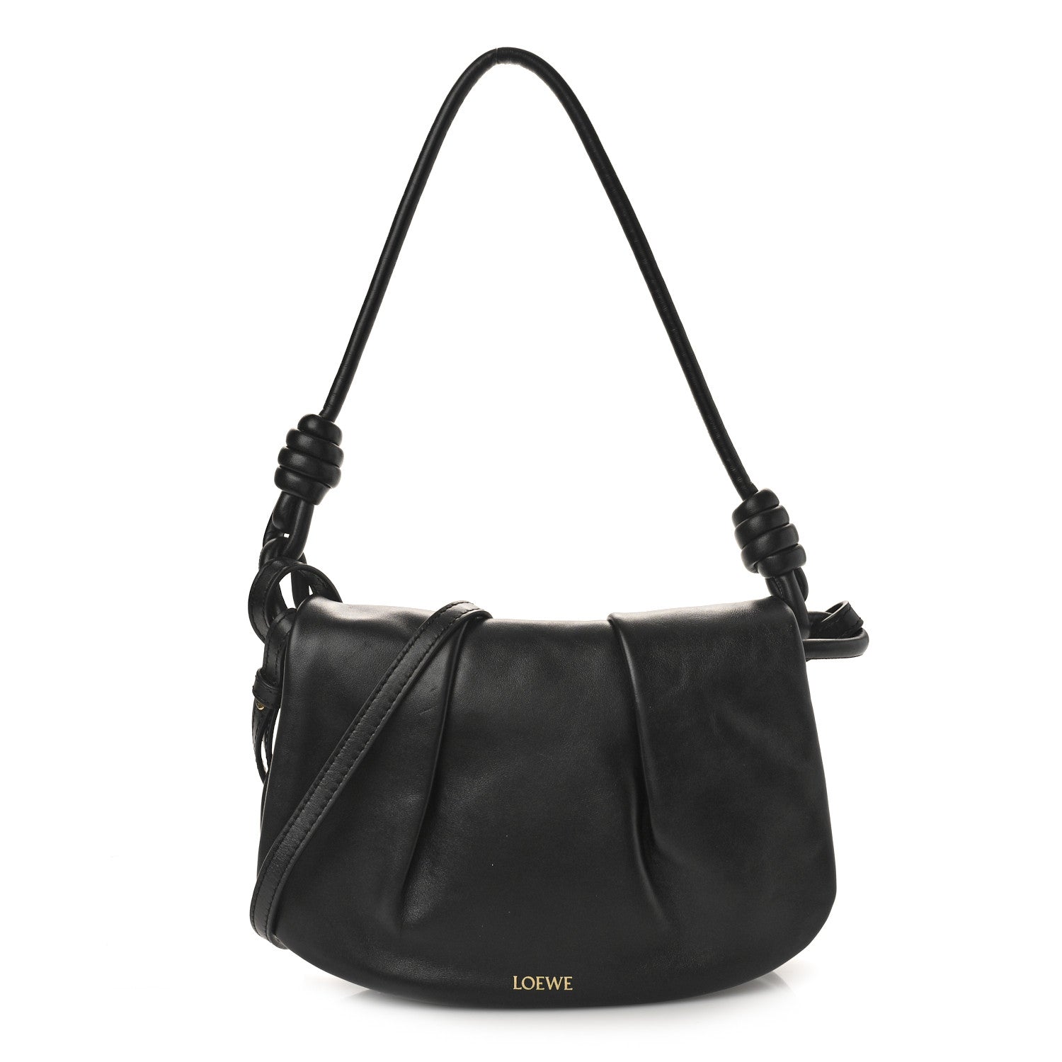 Loewe Shiny Nappa Calfskin Paseo Satchel Black 1 of 10