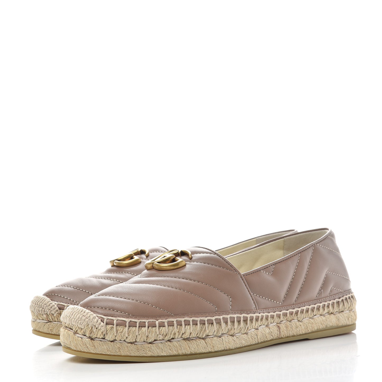 Nappa Matelasse GG Marmont Espadrilles 38.5 Porcelain Rose