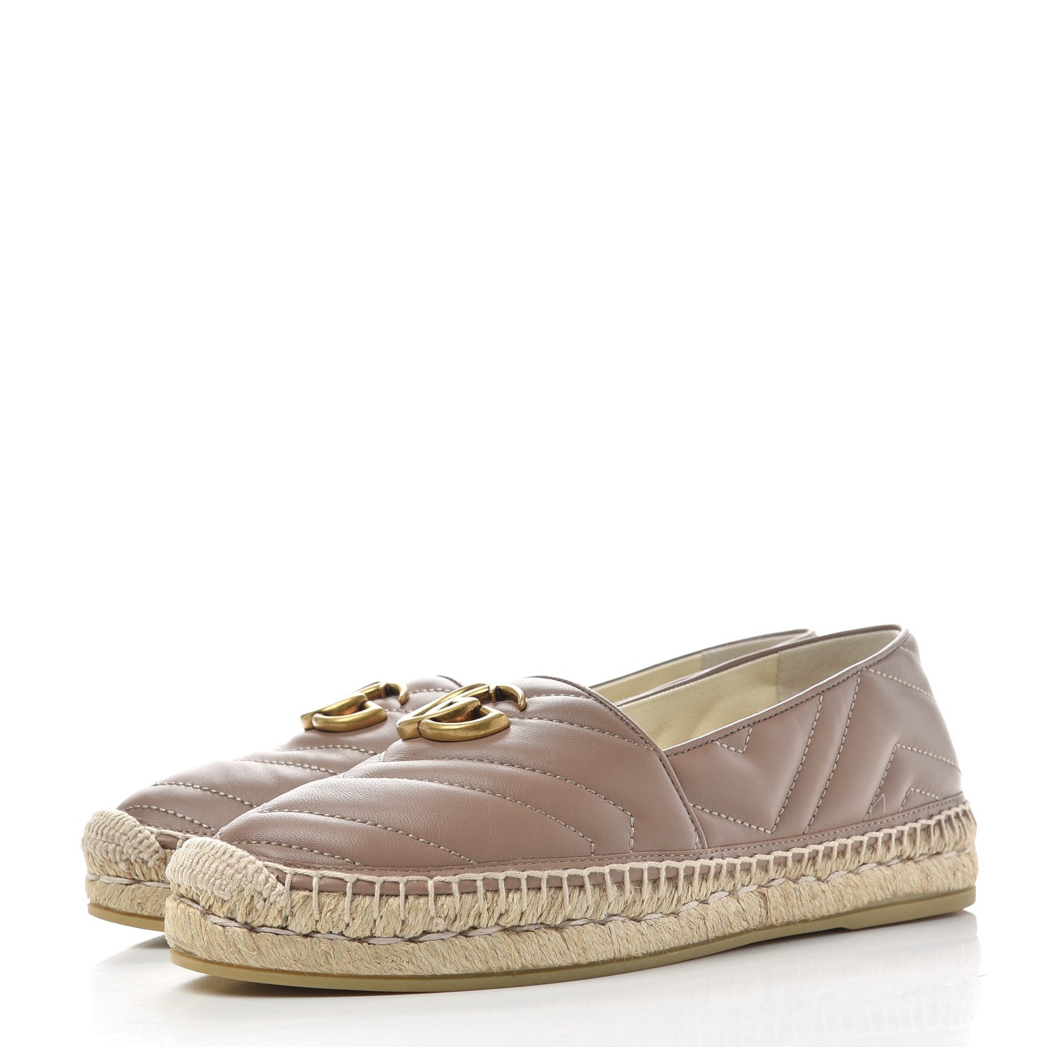 Gucci Nappa Matelasse GG Marmont Espadrilles 38.5 Porcelain Rose 3 of 11