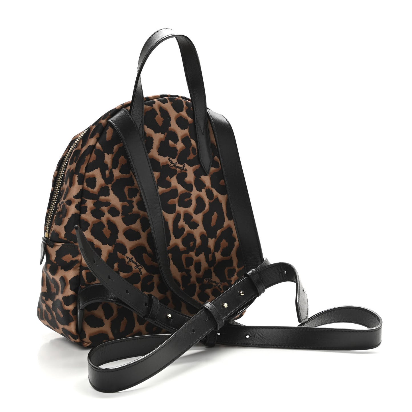 Nylon Leopard Candice Backpack Black