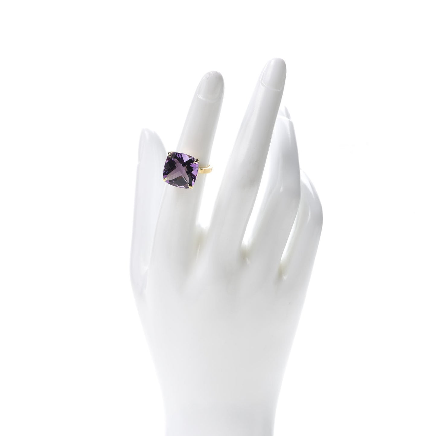 18K Yellow Gold Amethyst Sparklers Cocktail Ring 50 5.5