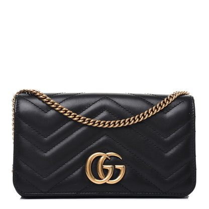 Gucci Calfskin Matelasse GG Marmont Mini Bag Black 1 of 14