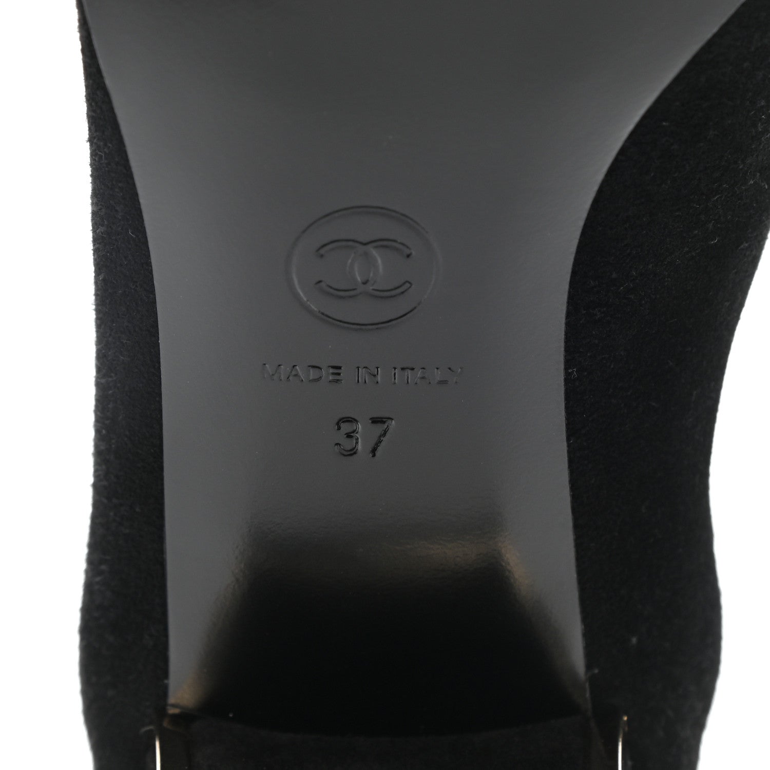 Chanel Suede CC Cap Toe Ankle Boots 37 Black 6 of 8