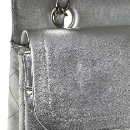 Chanel Metallic Lambskin Quilted Medium Double Flap Silver 11 of 11