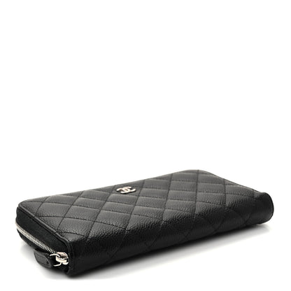 Chanel Caviar Quilted Large Gusset Zip Around Wallet Black 4 of 12