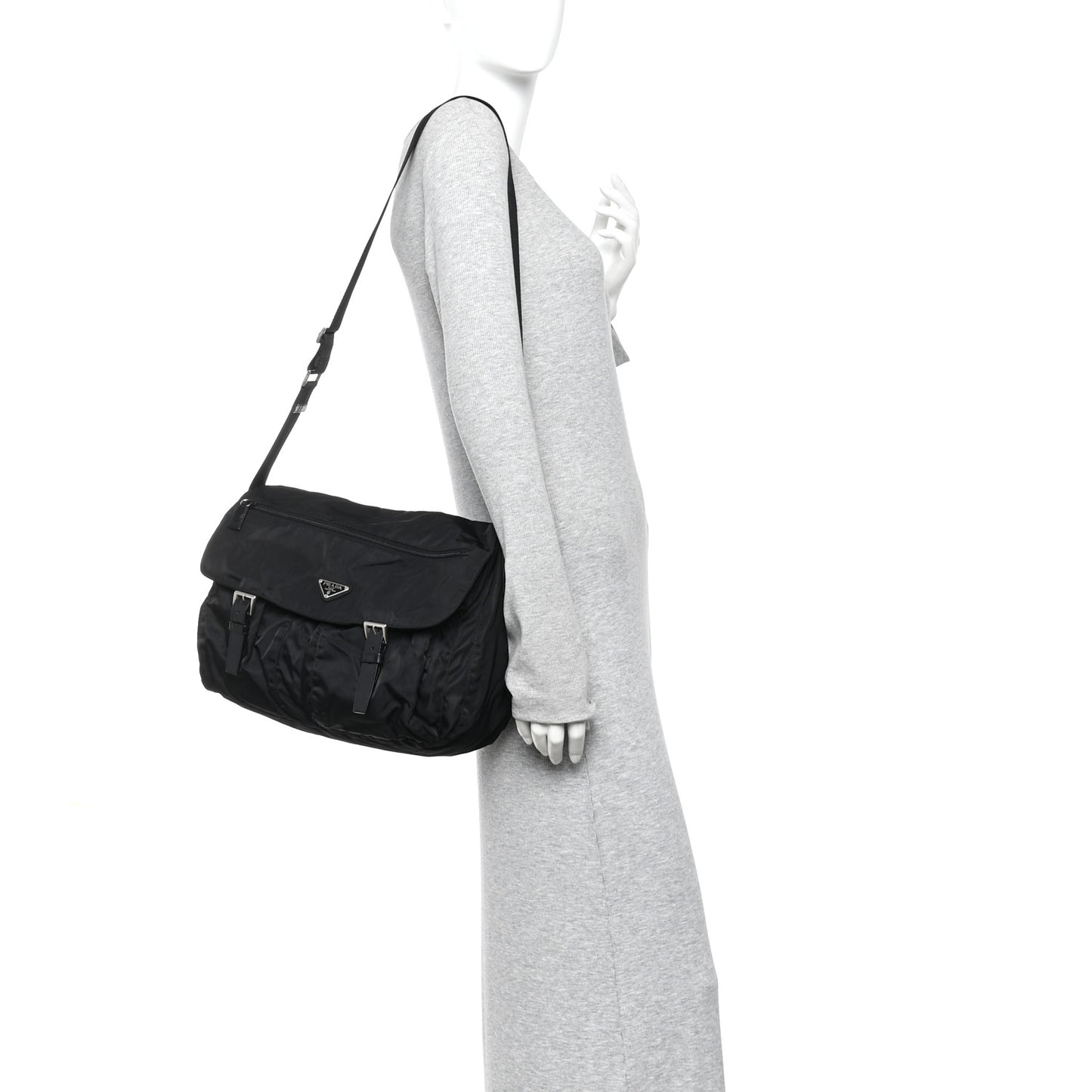 Tessuto Nylon Messenger Bag Black