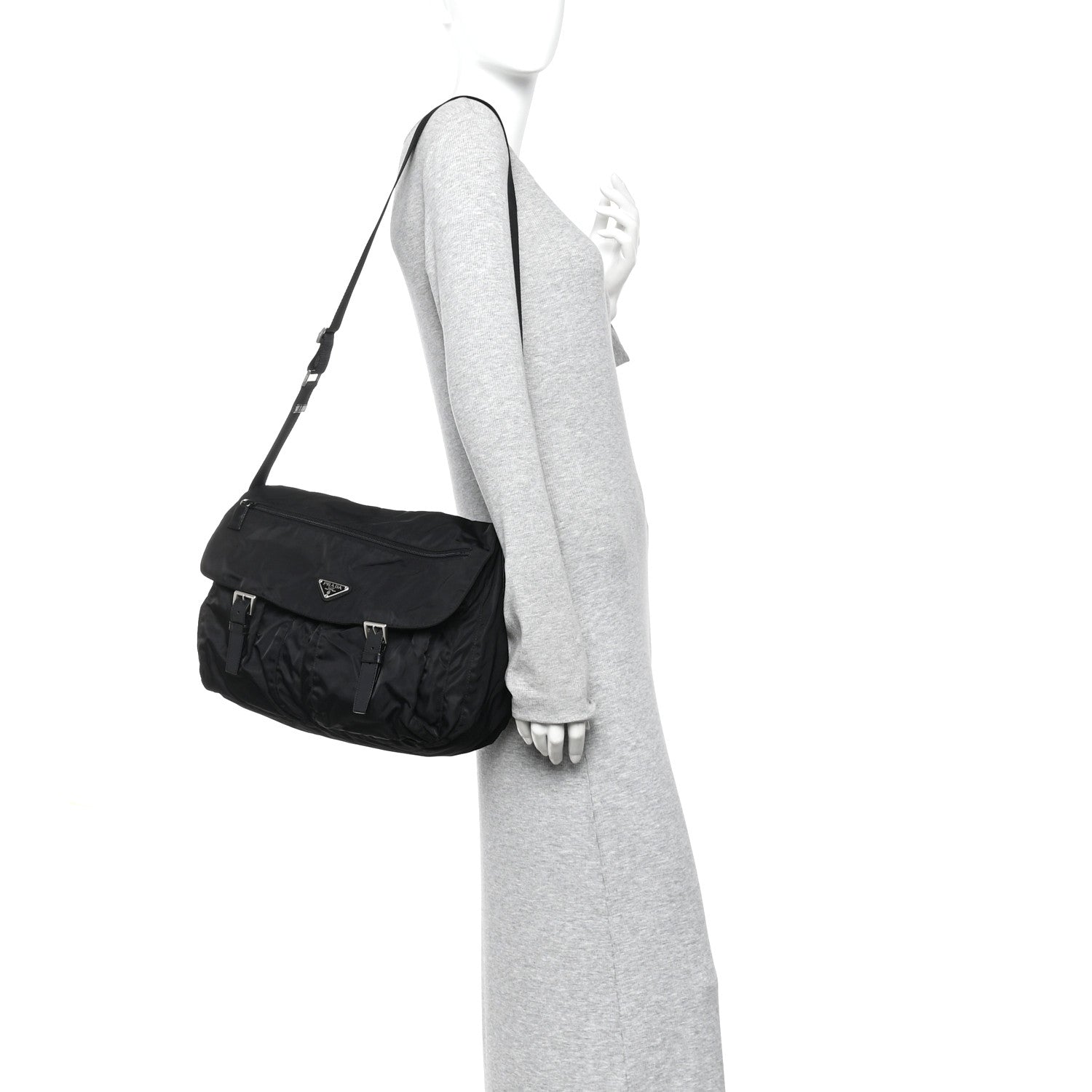 Prada Tessuto Nylon Messenger Bag Black 2 of 11