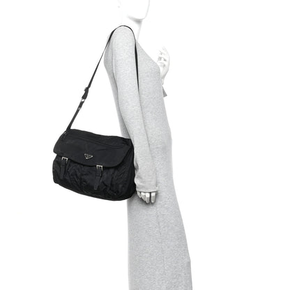 Prada Tessuto Nylon Messenger Bag Black 2 of 11