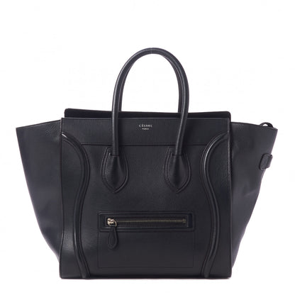 Celine Drummed Calfskin Mini Luggage Black 1 of 10