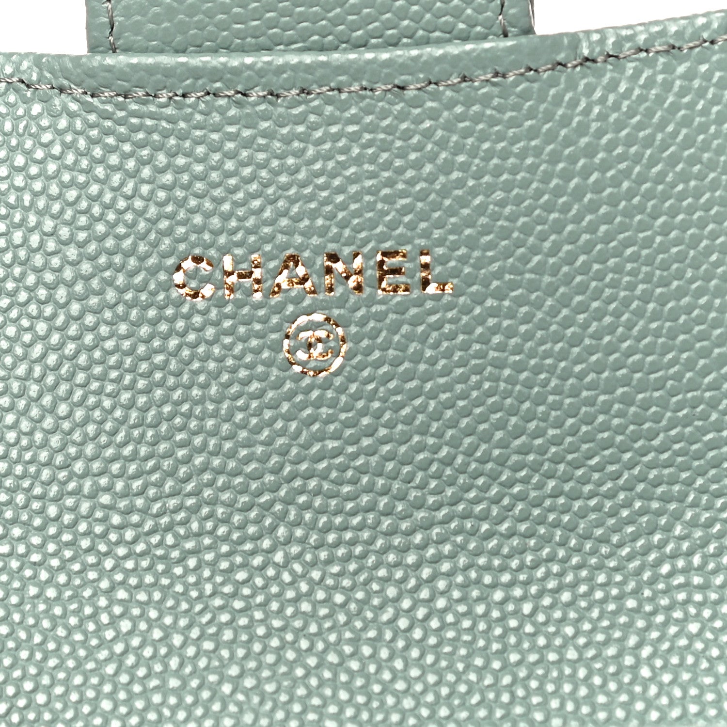 Chanel Caviar Quilted Flap Card Holder Wallet Green 6 of 12