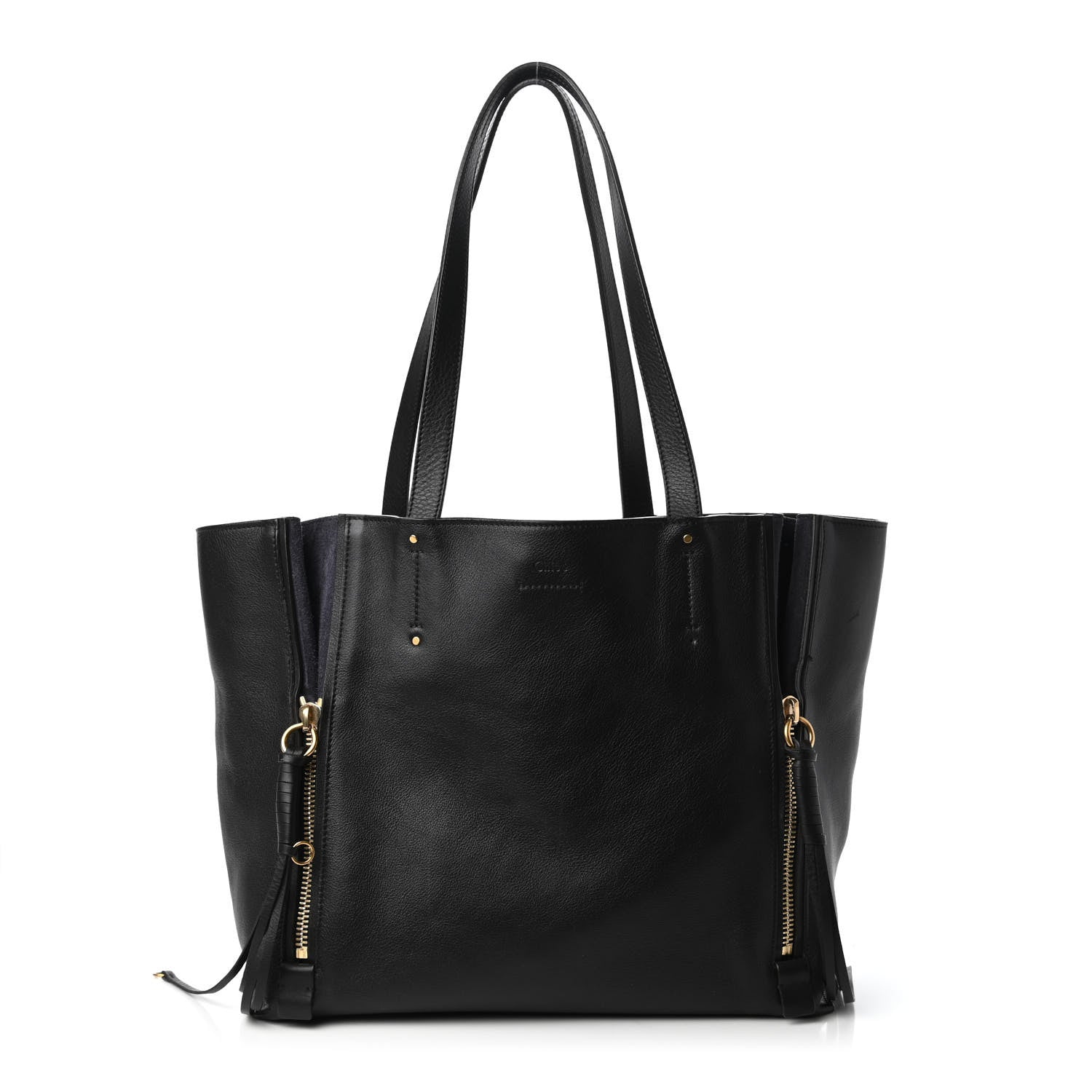 Chloe Smooth Calfskin Medium Milo Shopping Tote Black 1 of 11