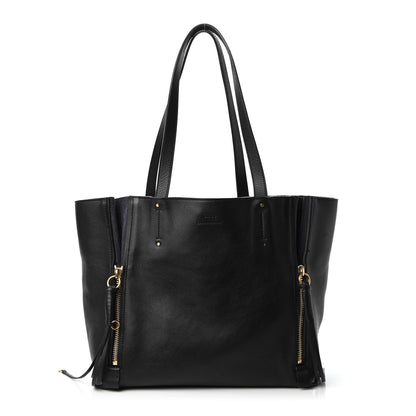 Chloe Smooth Calfskin Medium Milo Shopping Tote Black 1 of 11