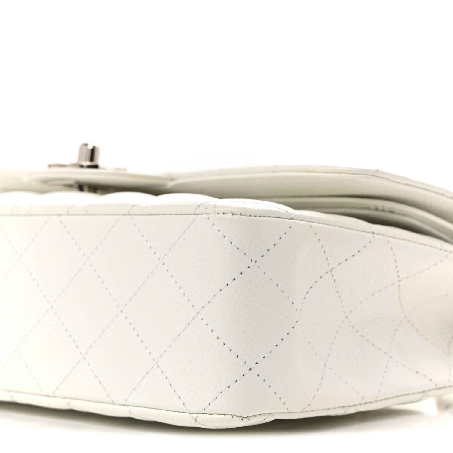 Chanel Caviar Quilted Medium Double Flap White 10 of 15