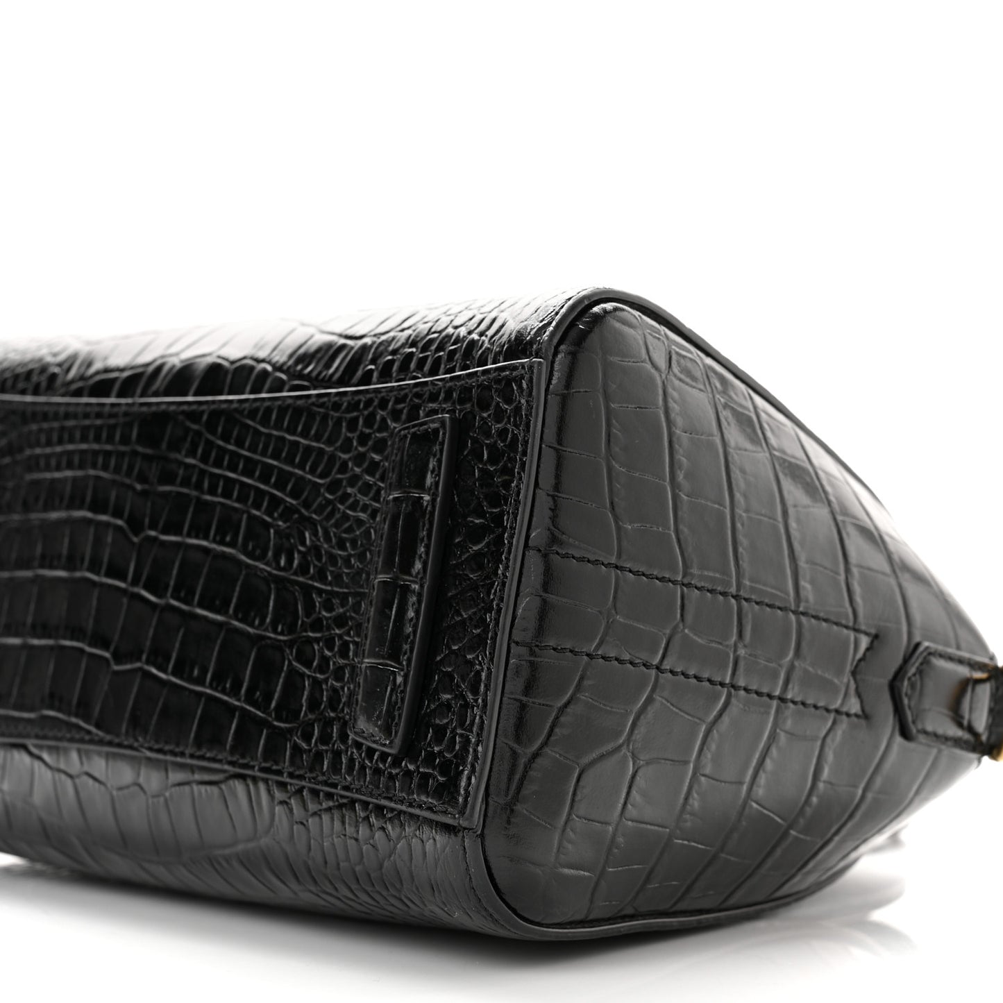 Calfskin Crocodile Embossed Mini Antigona Black