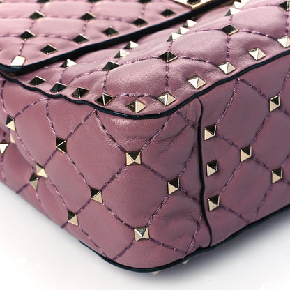 Valentino Garavani Lambskin Medium Rockstud Spike Shoulder Bag Antique Rose 7 of 8