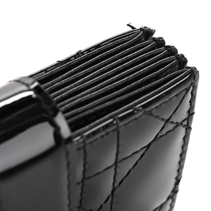 Christian Dior Patent Cannage Lady Dior 5-Gusset Card Holder Black 8 of 10