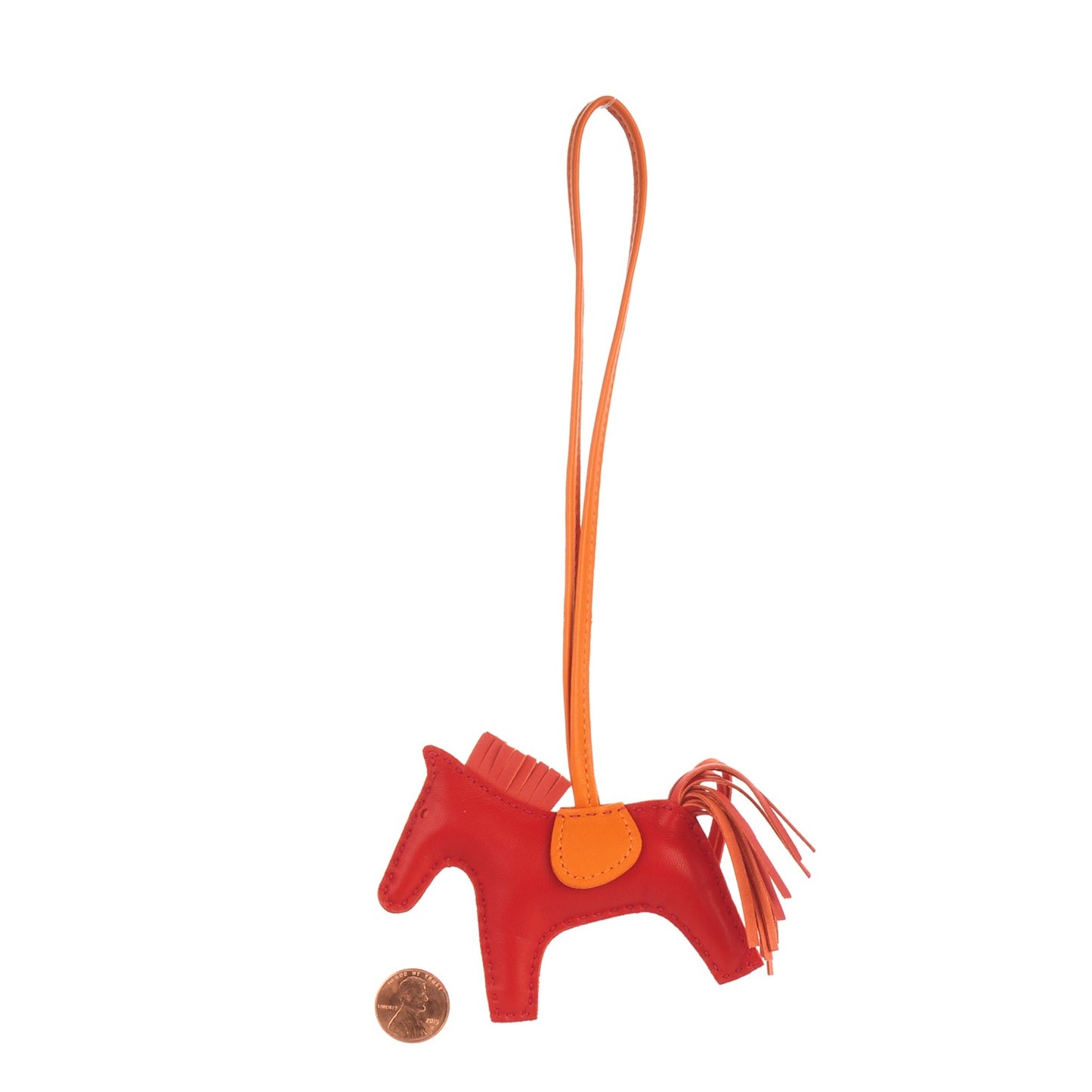Milo Lambskin Grigri Rodeo Horse Bag Charm PM Rouge Rose Indien Jaipur Feu