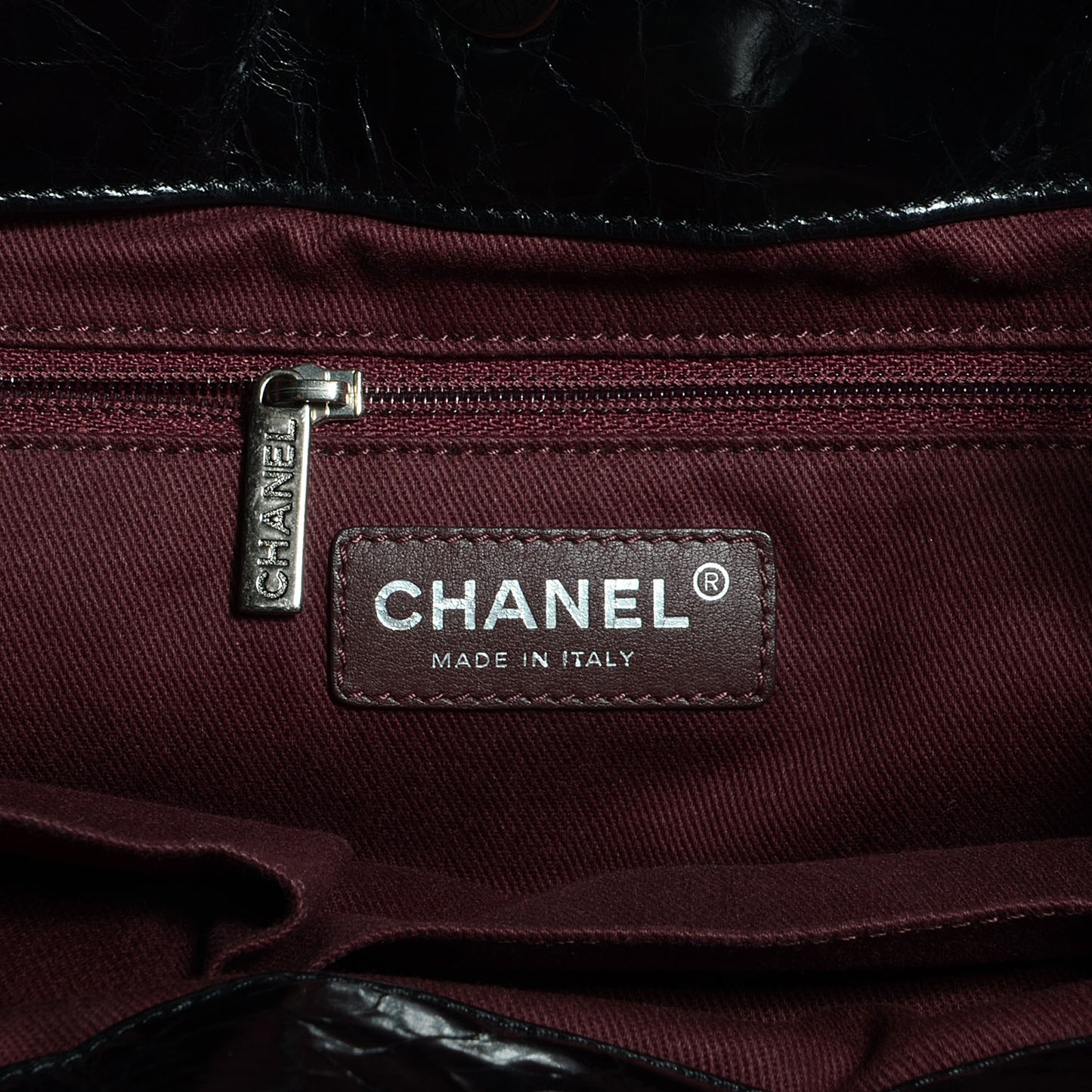 Iridescent Calfskin Small In The Mix Tote Black