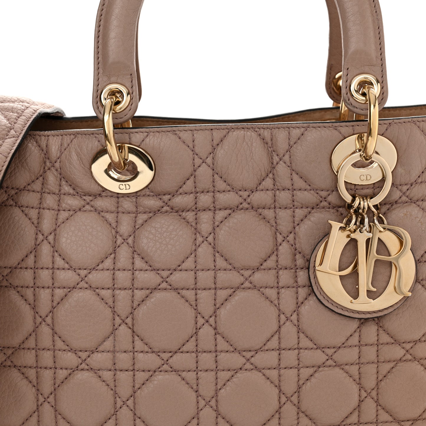 Grained Calfskin Cannage Large Lady Dior Light Pink