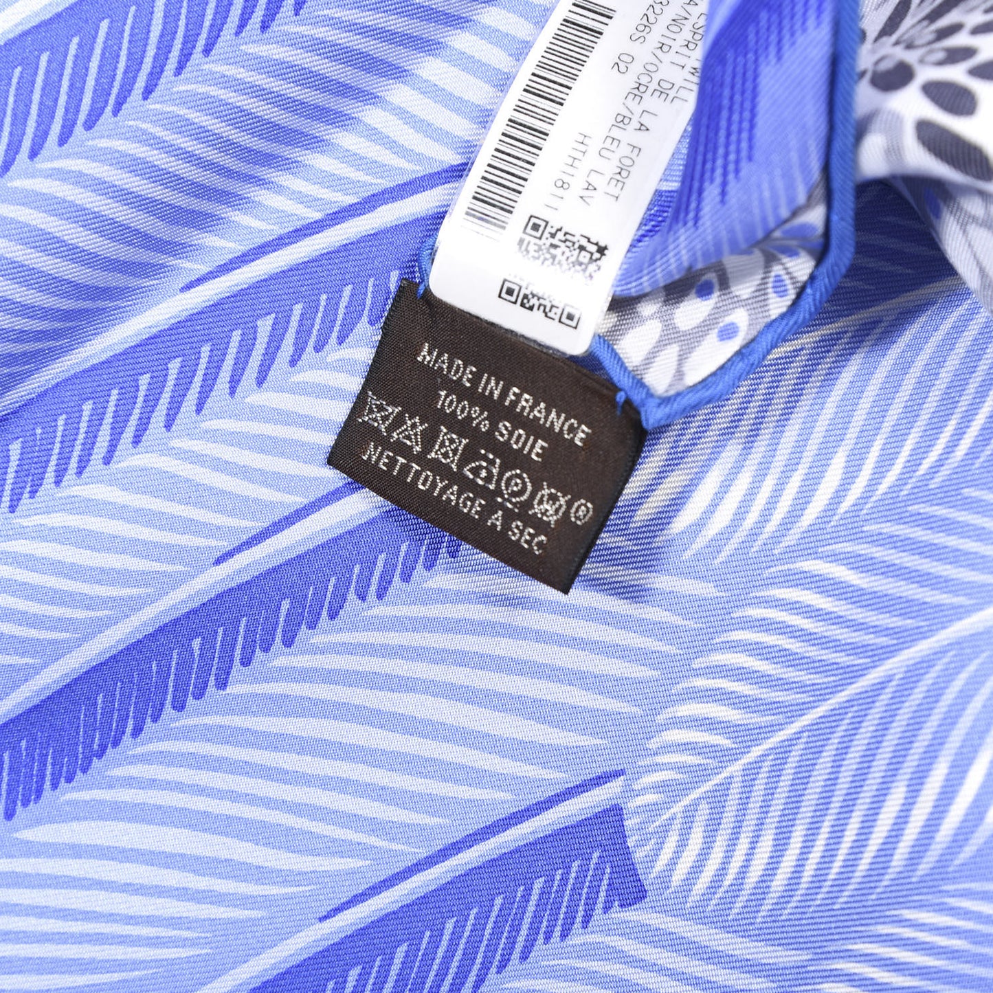 Silk L'Esprit De La Foret Scarf 90 Black Ocre Bleu Lavande